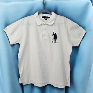 US Polo Assn. USPA Polo Shirt Slim Fit Short Sleeve Casual Men XXL‎ White READ